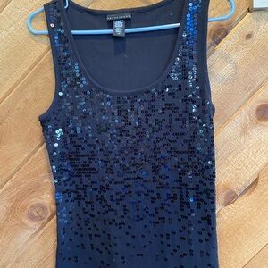 Apostrophe Classic Black Sequin Top